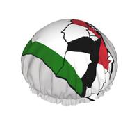 Stato della Palestina Topografica Bandiera Mappa Cuffie da Doccia Donne Riutilizzabili Grande Cuffia da Doccia Uomo Quickdry Cura Capelli Lunghi Brevi Bambini Bagno