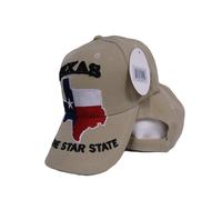 Stato Di Texas Lone Stella Mappa Bandiera Cachi Acrilico Ricamato Cappello