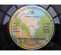 Staton, Candi - Staton, Candi Music Speaks Louder Than Words 7" Warner Bros K17029 EX 1977 there is handwritten number on label and 2mm drill hole in label rim