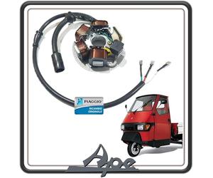 STATORE MAGNETE VOLANO GENERATORE DI CORRENTE 5 PIN 8 FILI PER PIAGGIO APE 50 TUTTI I MODELLI DAL 1982 AL 2017 - PIAGGIO VESPA PK 50 (1982-1984) VESPA PK S 125 (1982-1984) VMX5T ORIGINALE PIAGGIO.