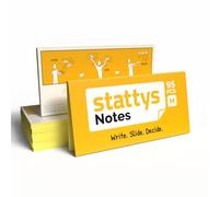 Stattys Notes, self-adhesive electrostatic magnetic notes, stick to all smooth surfaces, visualize, move and structure ideas and topics, set of 5, in size M (20 x 10 cm), yellow