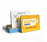 Stattys Notes XS - 10 blocchi di appunti elettrostatici (5 × 3,7 cm) | Super sticky "Magic Note Pad" per piccole idee | Riutilizzabile e senza colla su vetro, lavagna, tavolo (blu)