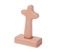 Statua a croce in legno con supporto cattolico in legno per anniversario, matrimonio, decorazione per la casa, testa rotonda