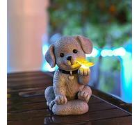 Statua a energia solare per esterni, statuetta, scultura, statua, ornamento decorativo, decorazione per Halloween, per giardino, cortile, patio, prato, balcone, sentiero, impermeabile IP65 (cane, 9)