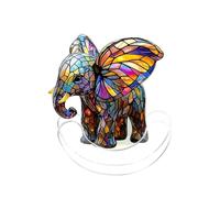 Statua a forma di elefante colorata, scultura frgurina, per casa, soggiorno, scrivania, decorazione da giardino, statuette per esterni (piccola) Qmv423 (B, 20 cm)