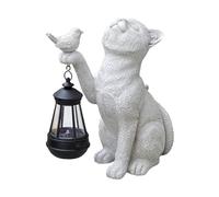 Statua a forma di gatto, ornamento da giardino, statua di gatto con luci , impermeabile, per esterni, statuetta di gatti in resina per amanti dei gatti, decorazione per patio, casa