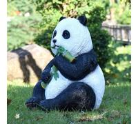 Statua a forma di panda seduto, ornamento da giardino per esterni, rari animali selvatici, statuetta decorativa in resina, scultura per patio, balcone, prato, bianco, 38 x 41 x 50 cm,