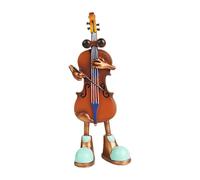 Statua a forma di rana per giardino, in resina, decorativa, compatta, adorabile statua a forma di rana di violino | per soggiorno, mensola, studio, cameretta dei bambini, comodino, librerie