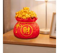 Statua a forma di sacco di soldi, salvadanaio, scultura per libreria, camera