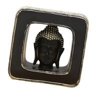 Statua a forma di testa di Buddha in resina, stile vintage, stile asiatico, spirituale, da tavolo, testa buddista, ornamento ornamentale, ornamento spirituale