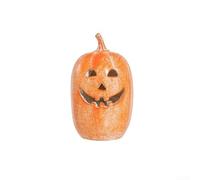 Statua a forma di zucca in resina per Halloween e autunno, decorazione per interni, fatta a mano, ornamento stagionale con centro cavo per contenere candele a LED (12 cm)