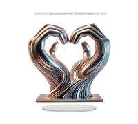 Statua A Mano A Forma Di Cuore, Statua Di Dito D'amore Moderno, Scultura A Forma Di Cuore In Acrilico Decorazione Per Ufficio Creativa E Significativa Per Libreria, Tavolo, Maria