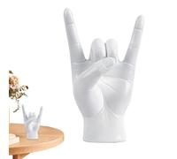 Statua a mano gesto, segno di mano rock and roll | Scultura gesto d'amore decorazione | Decorazione per la casa "Ich liebe Dich", decorazione per scaffali, regali per famiglia e amici