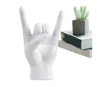 Statua a mano rock, statua a mano con gesti, scultura classica a mano | scultura a mano d'arte moderna, segno di te amo per la decorazione domestica, decorazione estetica di scaffali, reg