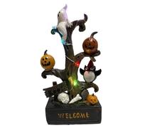 Statua 'Albero di Halloween, 8.9x4.72x3.15 Pollici, Decorazione di Benvenuto per Tutti i Santi, Design di Resina illuminata con Scena da Collezione, Ornamento Festivo per Adolescenti per Bambini