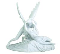 Italfama Statua Amore e Psiche di A.Canova Riproduzione in Resina Bianca cm.30x29. Elegante Prodotto Firmato Firenze.