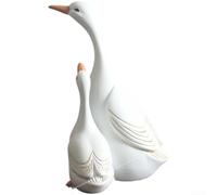 Statua Anatra Madre e per piccolo Resina per giardino Statua | Design realistico, dettagli scolpiti a mano, aspetto affascinante, famiglia tenero(Large Size 5302)