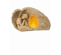 Statua Angelo Con Luce Candela Da Giardino Esterno Ricordo Memoriale Tomba