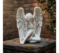 Statua Angelo in Resina Stile Vintage Figura Angelo Della Redenzione per