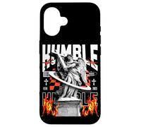 Statua Angelo Umile Fiamma Santa Cristiana Streetwear Custodia per iPhone 16
