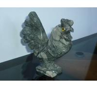 STATUA ANIMALE PIETRA OLLARE NATURALE SEMI PREZIOSA fatto a mano GALLO onice zen