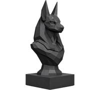 Statua Anubis 25 cm - Dio Egizio degli Inferi e Protettore delle Anime - Busto Low Poly Nero - Scultura Geometrica Moderna - Decorazione Elegante Casa - Figura Egitto Antico Collezionabile