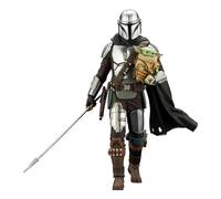 Statua ARTFX Di Star Wars Mandaloriano E Grogu Con Bastone Beskar