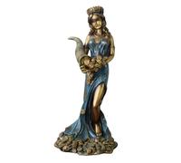 Statua Artistica - Figurina Decorativa da scrivania, Statua dell'antica dea Greco-Romana della ricchezza, Scultura Portafortuna Blu Vintage, Ornamento Portafortuna per la Famiglia