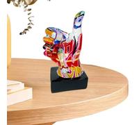 Statua astratta della mano - Scultura in resina colorata, statuetta con gesto di pace del pollice in su | Scultura da tavolo con segnale di recitazione decorativa per mensola scrivania Home Office