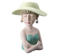 Statua astratta moderna a forma di ragazza, realizzata a mano, busto in resina per decorazione da scrivania, vaso alla moda da 25 cm, accessorio unico per la casa e decorazione artistica