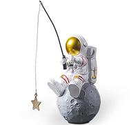Statua astronauta, astronauta che pesca a forma di stella, scultura per scrivania e tavolo, decorazione da tavolo in resina, ornamento da scrivania per spazio esterno, decorazione per camera da letto