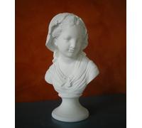 STATUA BIMBA IN GESSO BIANCO H. 45 - L. 26 cm. ARREDO INTERNO