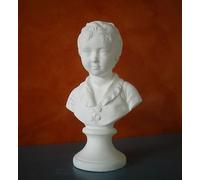 STATUA BIMBO IN GESSO BIANCO H. 42 - L. 24 cm. ARREDO INTERNO