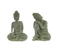 Statua blu Thai Zen Buddha - Scultura in resina ornamento per soggiorno, scrivania, veranda, sala da tè, decorazione tranquilla per la casa, accessorio per meditazione, regalo spirituale