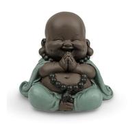 Statua Boudha Rieur - Decorazione Zen e Feng Shui - per creare un'atmosfera rilassante e spirituale - idea regalo originale - Larghezza: 9 cm - Colore: verde e marrone - Zen'Light
