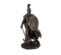 Statua bronzata del re spartano Leonida con spada e scudo