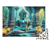 Statua Buddha Antica Puzzle 1000 Pezzi Carta Puzzle per Adulti Scena Tempio Atmosfera Tranquilla Relax Arredo Regalo 70x50cm/1000pcs