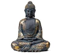 Statua Buddha Dhyana Serenità Mudra Meditazione Giappone 17x11x22 cm Statuina