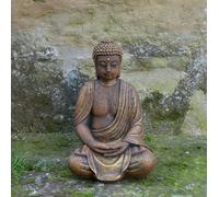 Statua Buddha Feng Shui statua in pietra 39 cm 11 kg oro cemento bianco antigelo