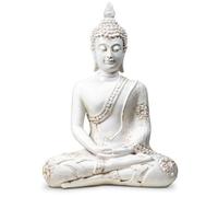 Statua Buddha Mudra Meditazione Thailanda 28 cm Bianco Statuetta Preghiera India
