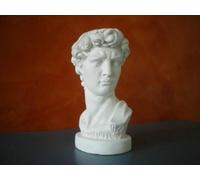 STATUA BUSTO DAVID IN GESSO BIANCO H.35 cm. ARREDO INTERNO