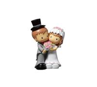 Statua Cake-Topper Sposi Spiritosi 23.5 cm in Resina Mandorle Bomboniere