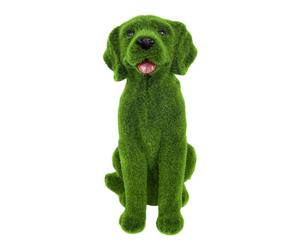 Statua Cane Decorativa Cane Adorabile Flocked Statua Animale Ornamento Resina