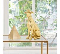 Statua cane seduto con corona dorata DOG GOLD Dimensioni 20x12xh 33 cm- Lavorazione quadretti colore oro oro