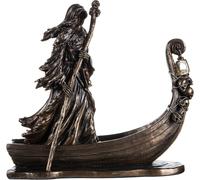 Statua Caronte il traghetto dei morti in bronzo fuso a freddo e resina 25...