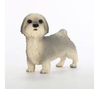 Statua Collezionabile Figurina Lhasa Apso Dipinta A Mano Grigia Sport