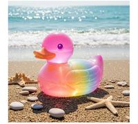 Statua colorata a forma di animale marino, divertente anatra arcobaleno galleggiante per piscina e vasca da bagno, ornamento a tema marino, decorazione galleggiante a tema mare, per casa, camera da