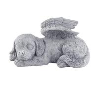 Statua commemorativa per cani in resina che dorme angelo per lapide ornamento angelo cucciolo, scultura da giardino commemorativa per cani defunti animali domestici, regali per donne, uomini, adulti