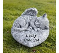 Statua commemorativa personalizzata a forma di gatto che dorme, statua per giardino, regalo di simpatia