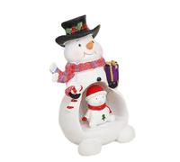 Statua con luce a LED Babbo Natale pupazzo di neve resine alberi di Natale ornamento di Natale per decorazioni natalizie ornamenti
